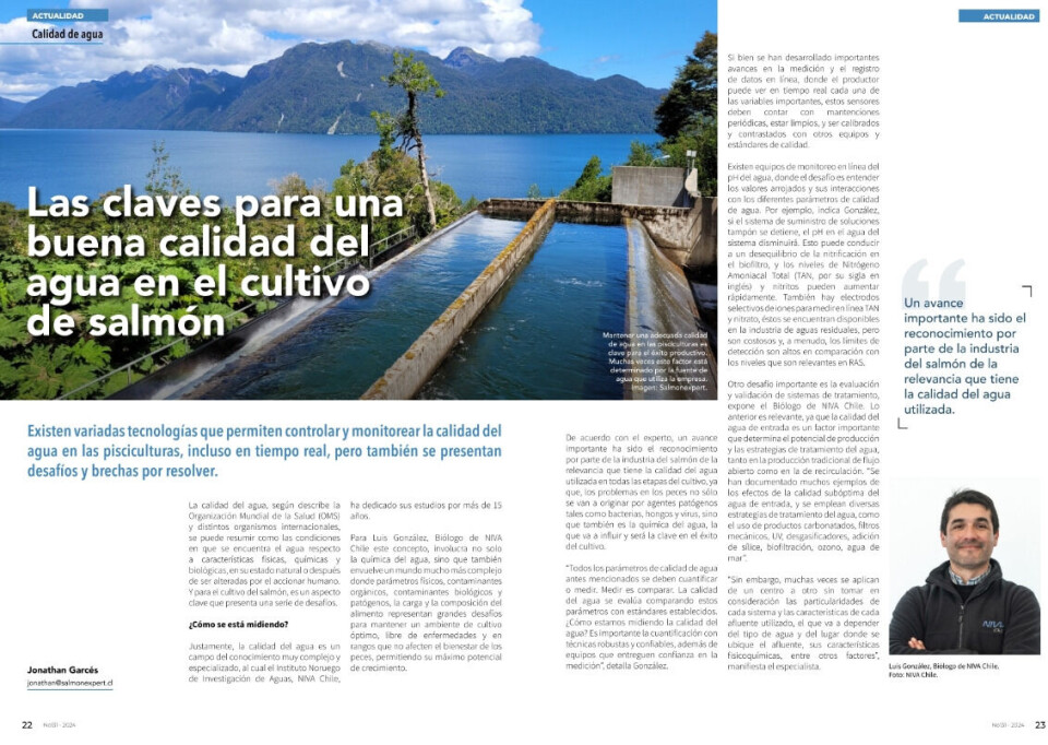 Las tecnologías que está aplicando Mowi Chile para el control del agua