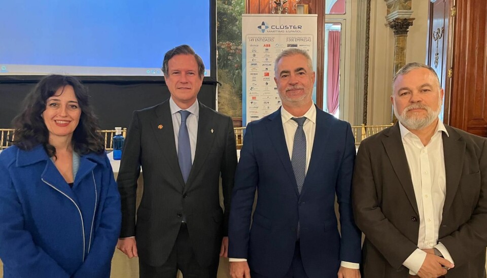 Noelia Ortega, CEO del CTN; Javier Garat, Presidente Clúster Marítimo Español; Mariano Jiménez, Presidente Junta Directiva CTN; y Bruno López, Director Ejecutivo PSP Chile.