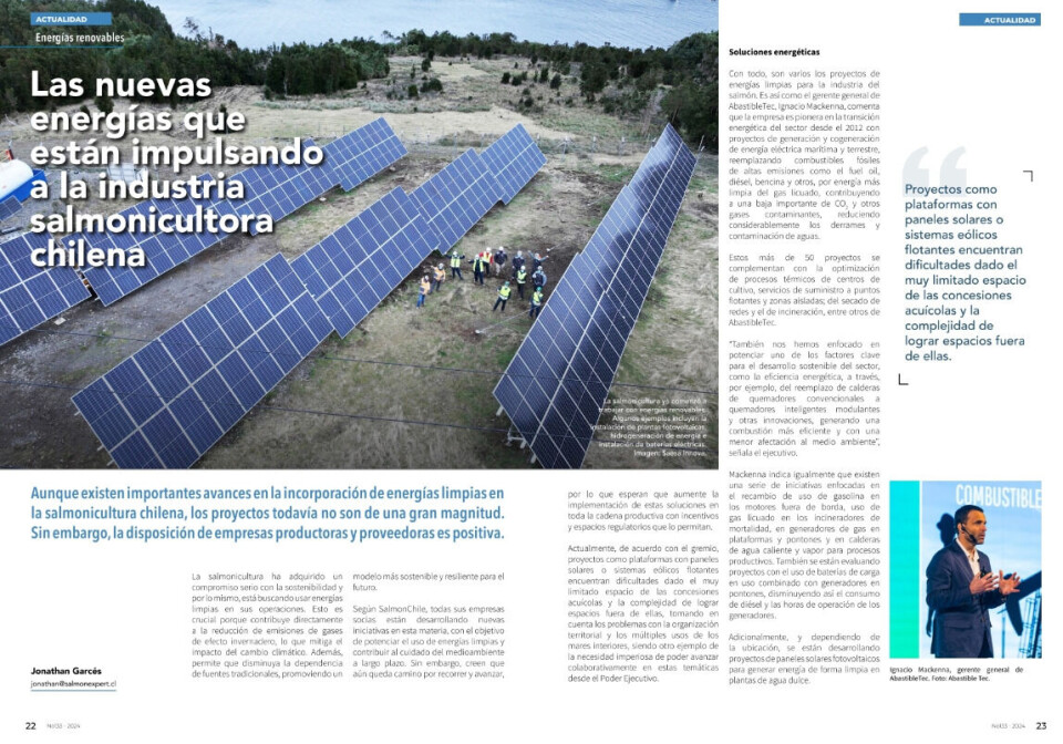 Conexiones eléctricas submarinas reducen 100% consumo de diésel en salmonicultura