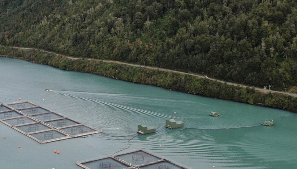 Imagen referencial de centro de cultivo de Salmones Austral.