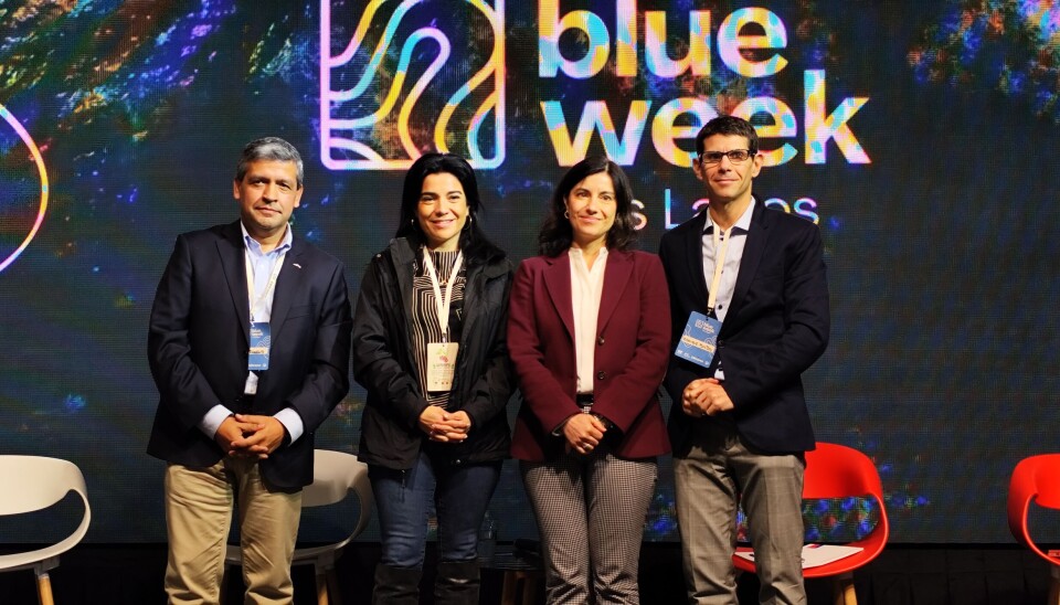 Esteban Ramírez, gerente general de Intesal; Maricho Gálvez, StartupsLabs Corfo; Jocelyn Olivari, gerente de Innova Corfo y Enrique Bustos, Delegado Chile CDTI.
