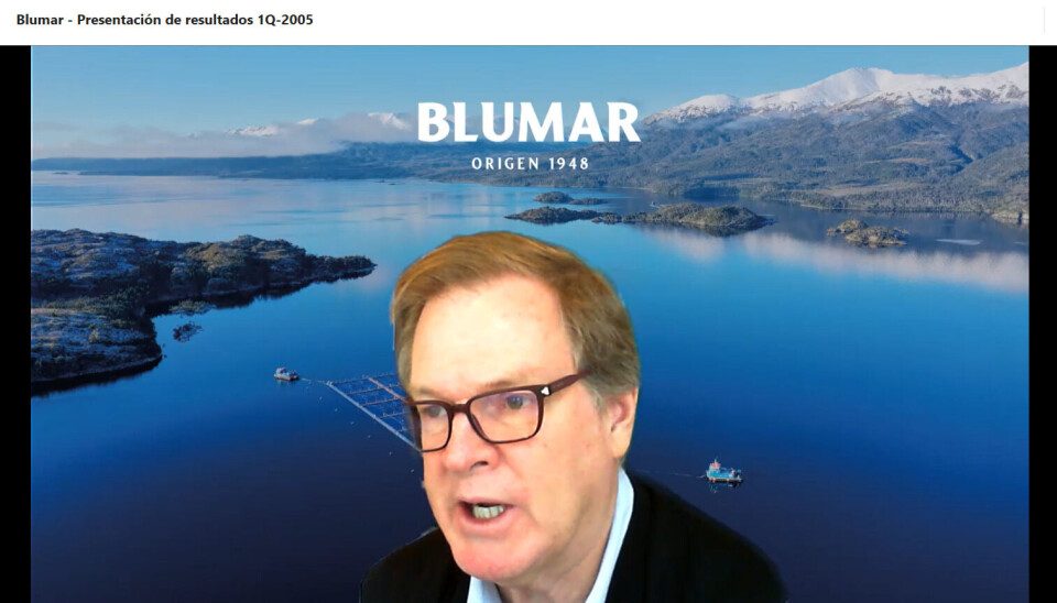 Gerardo Balbontín, gerente general de Blumar, en la presentación a los inversionistas de la empresa.