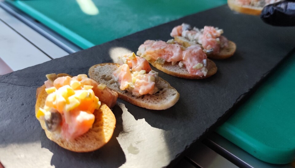 Una de las preparaciones que se degustaron en la Semana del Salmón 2024.
