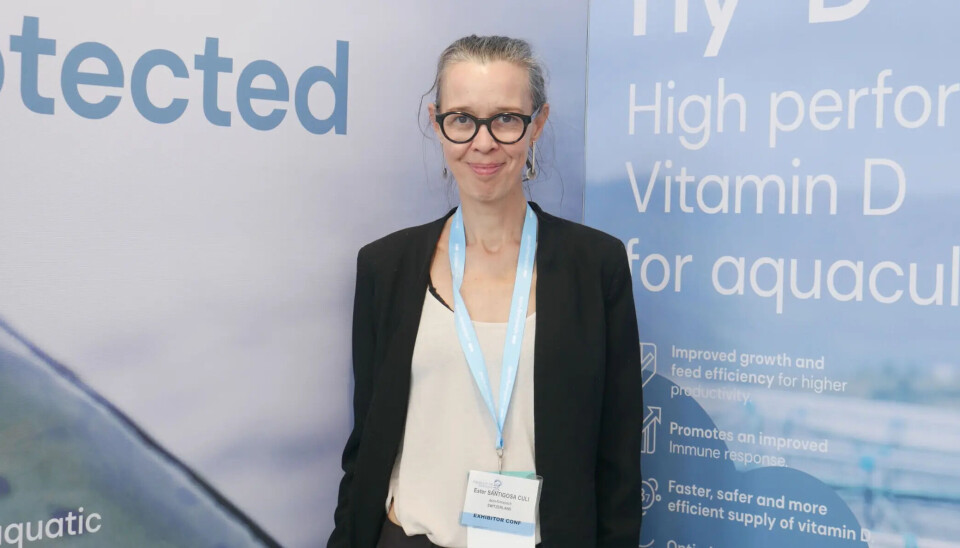 Ester Santigosa, investigadora de DSM-Firmenich, realizó una presentación en la conferencia Aquaculture Europe en Valencia.